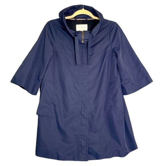 Banana Republic Half Sleeve Zip Front Lined Swing Jacket - Blue, Size Small - Picture 1 of 6